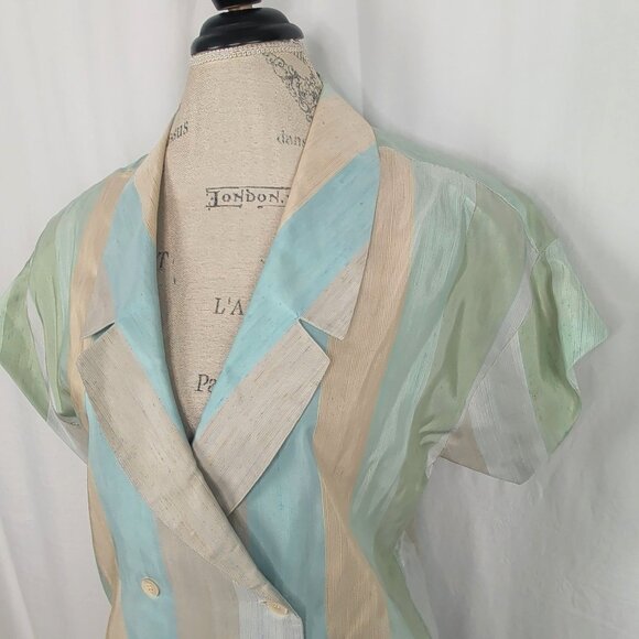 Vintage Fendi Skirt Suit Small Pastel Blazer Top - Picture 3 of 12